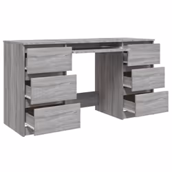 vidaXL Writing Desk Computer Table Workstation Working Desk Engineered Wood - grey sonoma - Additional view 7