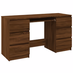 vidaXL Writing Desk Computer Table Workstation Working Desk Engineered Wood - brown oak