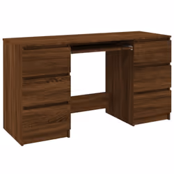 vidaXL Writing Desk Computer Table Workstation Working Desk Engineered Wood - brown oak