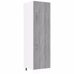 ) vidaXL Kitchen Cabinet Home Storage Shelf Organiser Cupboard Engineered Wood - Grey sonoma, 60 x 57 x 207 cm (W x D x H