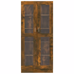 vidaXL Vitrine Cabinet Book Stand Rack Cupboard Highboard Engineered Wood - smoked oak - Additional view 6