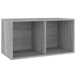 vidaXL Vinyl Storage Box Recorder Collection Cabinet Cupboard Engineered Wood - grey sonoma