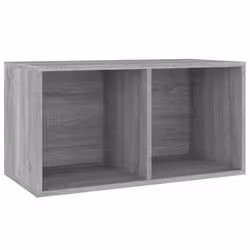 vidaXL Vinyl Storage Box Recorder Collection Cabinet Cupboard Engineered Wood - grey sonoma