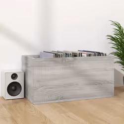 vidaXL Vinyl Storage Box Recorder Collection Cabinet Cupboard Engineered Wood - grey sonoma - Additional view 4