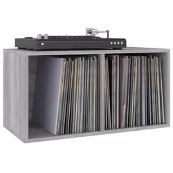 vidaXL Vinyl Storage Box Recorder Collection Cabinet Cupboard Engineered Wood - grey sonoma - Additional view 7