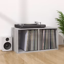 vidaXL Vinyl Storage Box Recorder Collection Cabinet Cupboard Engineered Wood - grey sonoma - Additional view 8