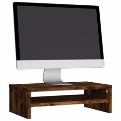 vidaXL Monitor Stand with a Storage Shelf Chipboard TV Stand Multi Colours - smoked oak - Additional view 4