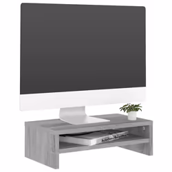 vidaXL Monitor Stand with a Storage Shelf Chipboard TV Stand Multi Colours - grey sonoma - Additional view 4