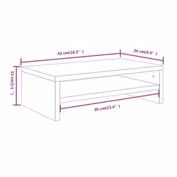 vidaXL Monitor Stand with a Storage Shelf Chipboard TV Stand Multi Colours - grey sonoma - Additional view 5
