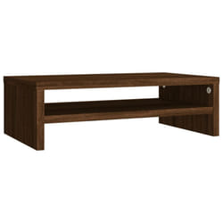 vidaXL Monitor Stand with a Storage Shelf Chipboard TV Stand Multi Colours - brown oak