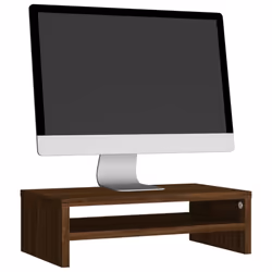 vidaXL Monitor Stand with a Storage Shelf Chipboard TV Stand Multi Colours - brown oak