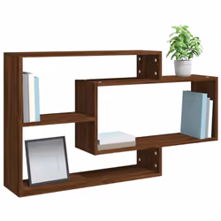 vidaXL Wall Shelves Floating Rack Display Shelf Bookshelf Engineered Wood - brown oak - Additional view 4