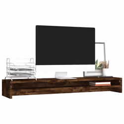 vidaXL Monitor Stand Screen Display Computer Desktop Laptop Engineered Wood - smoked oak - Additional view 4