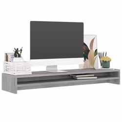 vidaXL Monitor Stand Screen Display Computer Desktop Laptop Engineered Wood - grey sonoma - Additional view 3