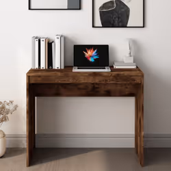 vidaXL Desk Computer Table Workstation Writing Working Desk Engineered Wood - smoked oak