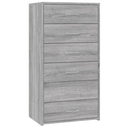 vidaXL Sideboard with 6 Drawers Cabinet Cupboard Highboard Engineered Wood - grey sonoma