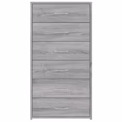 vidaXL Sideboard with 6 Drawers Cabinet Cupboard Highboard Engineered Wood - grey sonoma - Additional view 4
