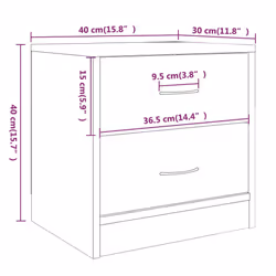 VidaXL 815407 nightstand/bedside table Oak - Additional view 7