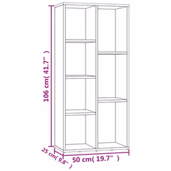 vidaXL Book Cabinet Highboard Book Rack Display Storage Shelf Engineered wood - smoked oak - Additional view 4