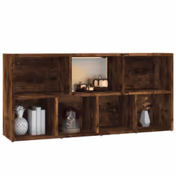 vidaXL Book Cabinet Highboard Book Rack Display Storage Shelf Engineered wood - smoked oak - Additional view 5