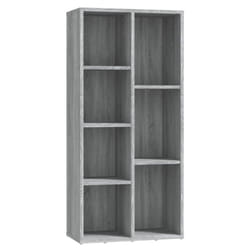 vidaXL Book Cabinet Highboard Book Rack Display Storage Shelf Engineered wood - grey sonoma