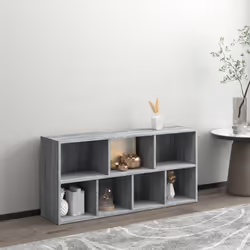 vidaXL Book Cabinet Highboard Book Rack Display Storage Shelf Engineered wood - grey sonoma