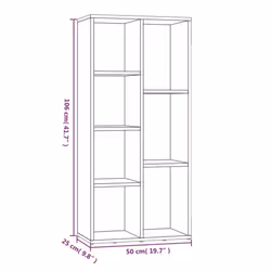 vidaXL Book Cabinet Highboard Book Rack Display Storage Shelf Engineered wood - grey sonoma - Additional view 4