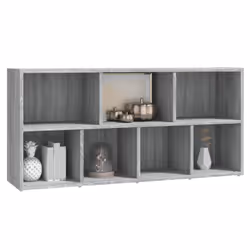 vidaXL Book Cabinet Highboard Book Rack Display Storage Shelf Engineered wood - grey sonoma - Additional view 5