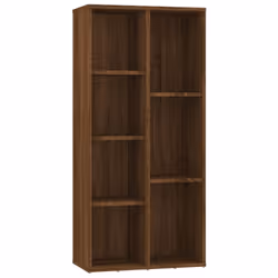 vidaXL Book Cabinet Highboard Book Rack Display Storage Shelf Engineered wood - brown oak