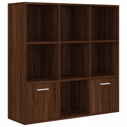 vidaXL Book Cabinet Highboard Book Rack Display Storage Shelf Engineered wood - brown oak