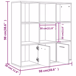 vidaXL Book Cabinet Highboard Book Rack Display Storage Shelf Engineered wood - brown oak - Additional view 4