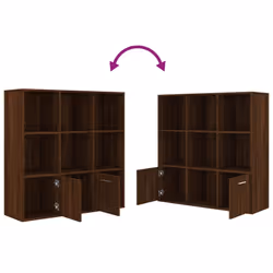 vidaXL Book Cabinet Highboard Book Rack Display Storage Shelf Engineered wood - brown oak - Additional view 5