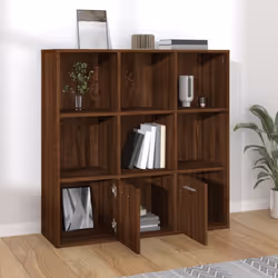 vidaXL Book Cabinet Highboard Book Rack Display Storage Shelf Engineered wood - brown oak - Additional view 7