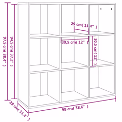 vidaXL Book Cabinet Highboard Storage Book Rack Bookshelf Engineered Wood - grey sonoma - Additional view 4