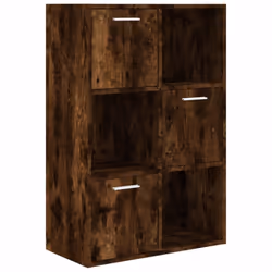 vidaXL Storage Cabinet Highboard Cupboard Bookcase Book Shelf Engineered Wood - smoked oak