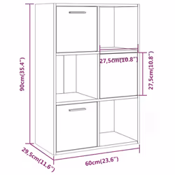 vidaXL Storage Cabinet Highboard Cupboard Bookcase Book Shelf Engineered Wood - smoked oak - Additional view 10