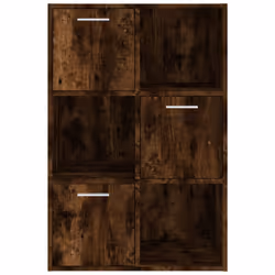 vidaXL Storage Cabinet Highboard Cupboard Bookcase Book Shelf Engineered Wood - smoked oak