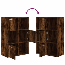 vidaXL Storage Cabinet Highboard Cupboard Bookcase Book Shelf Engineered Wood - smoked oak - Additional view 5
