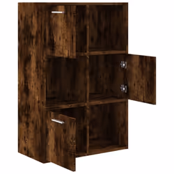 vidaXL Storage Cabinet Highboard Cupboard Bookcase Book Shelf Engineered Wood - smoked oak - Additional view 6