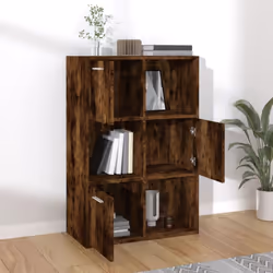 vidaXL Storage Cabinet Highboard Cupboard Bookcase Book Shelf Engineered Wood - smoked oak - Additional view 7