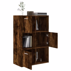 vidaXL Storage Cabinet Highboard Cupboard Bookcase Book Shelf Engineered Wood - smoked oak - Additional view 8