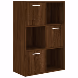 vidaXL Storage Cabinet Highboard Cupboard Bookcase Book Shelf Engineered Wood - brown oak