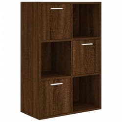 vidaXL Storage Cabinet Highboard Cupboard Bookcase Book Shelf Engineered Wood - brown oak