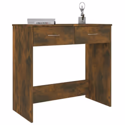 vidaXL Desk Workstation Corner Office Table Computer Desk Engineered Wood - smoked oak
