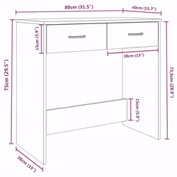 vidaXL Desk Workstation Corner Office Table Computer Desk Engineered Wood - smoked oak - Additional view 7