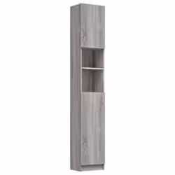 vidaXL Bathroom Cabinet Cupboard Storage Rack Washer Shelf Engineered Wood - grey sonoma