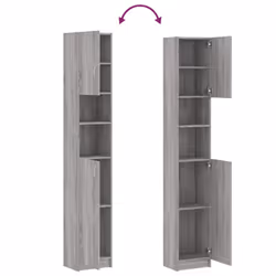 vidaXL Bathroom Cabinet Cupboard Storage Rack Washer Shelf Engineered Wood - grey sonoma - Additional view 10