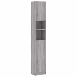 vidaXL Bathroom Cabinet Cupboard Storage Rack Washer Shelf Engineered Wood - grey sonoma