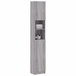 vidaXL Bathroom Cabinet Cupboard Storage Rack Washer Shelf Engineered Wood - grey sonoma - Additional view 4