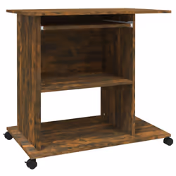 vidaXL Computer Desk Chipboard PC Laptop Table Desk Workstation Multi Colours - smoked oak